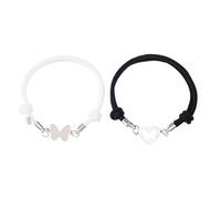 REITINGE Braccialetti, 2 pezzi Hollow Love Heart per braccialetti farfalla in acciaio inox abbinati coppia braccialetti I Love You braccialetto Fashion Jewe, As shown in the figure, Acciaio