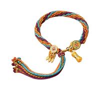REITINGE Braccialetti fatti a mano, in stile tibetano, ispirati alla fortuna, da donna, con motivi colorati di reincarnazione e design unici, Adjustable 15-23cm Details as shown, Cotone