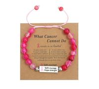 REITINGE Bracciali, braccialetto per la prevenzione del seno, con nastro di pietra naturale, stile hip-hop, alla moda, dolce temperamento, gioielli regolabili, See dimensional drawing, Pietra