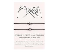 REITINGE Bracciali, set di 2 braccialetti per coppie, in pietra calcolare nera, da uomo e da donna, con corda regolabile, As shown, calcoli biliari neri