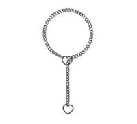 REITINGE Collana con ciondolo a forma di cuore, stile punk rock, alla moda, stile punk rock, regolabile, in acciaio inox, 60cm, Acciaio inossidabile