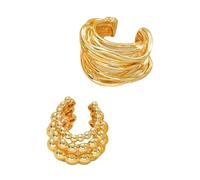 REITINGE Confezione da 2 orecchini pendenti retrò Inspire Layer Bead con dettagli fatti a mano per donne alla moda per uso quotidiano, As shown, Rame