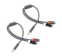 REITINGE Connettori bidirezionali dell'oro dell'adattatore di 3.5mm, convertitori schermati alluminio dell'alloggio della lega di alluminio che annulla il rumore stereo di conversione