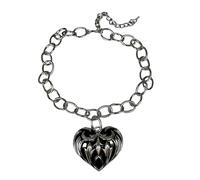 REITINGE Elegante gioiello cubano da donna, lunghezza regolabile, ciondolo a forma di cuore, collana alla moda, See dimensional drawing, Metallo