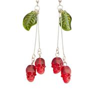 REITINGE Orecchini gotici alla moda con teschio e ciliegie, orecchini gotici con vampiri rossi, accessorio per le orecchie da donna