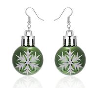 REITINGE Orecchini pendenti da donna con sfera colorata di Natale, alla moda, colore verde e rosso, As shown, Metallo