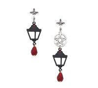 REITINGE Orecchini per le donne retrò Halloween Street Lamp orecchino gotico punk lampada stradale rosso orecchini con perline di vetro ebreo