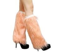 REITINGE Scaldamuscoli da donna alla moda con pelliccia per stivali e polsini caldi in peluche scaldamuscoli elastici coprigambe calze per costumi da festa copriscarpe pelosi da donna, H, 20A