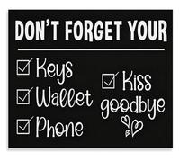 REIUAFWYGV Entryway Sign Canvas Wall-Art Humorous Don't Forget Essentials Daily Reminder for Front Door Decor Gift(Framed,16x24inch(40x60cm))