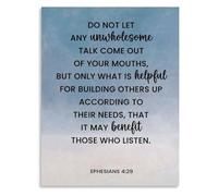 REIUAFWYGV Ephesians 4:29 Guard Your Speech Poster Canvas Wall-Art Decor for Home Office(Unframed,16x24inch(40x60cm))