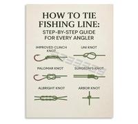 REIUAFWYGV Fishing Knots Quick Reference Guide for Beginners Canvas Wall-Art for Basement Bar or Man Cave(Unframed,08x12inch(20x30cm))