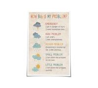 REIUAFWYGV How Big Is My Problem, Mental Health Wall-Art for Emotional Regulation, Office Decor, Calming Corner Art for Classroom or Bedroom(Unframed,08x12inch(20x30cm))