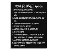 REIUAFWYGV Ironic Grammar Rules Canvas Wall-Art Funny How to Write Poster for Classroom Decor Writer Gift(Unframed,16x24inch(40x60cm))