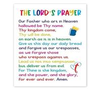 REIUAFWYGV Our Father Prayer Poster The Lords Prayer Wall-Art Bible Scripture Decor for and Home Decor(Framed,12x18inch(30x45cm))