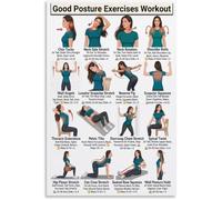 REIUAFWYGV Posture Improvement Poster Daily Back Neck Exercises Chart Canvas Print Wall-Art for Desk Worker Home Office Bedroom Decor(Unframed,08x12inch(20x30cm))