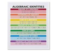 REIUAFWYGV Solving Algebraic Equations Rules Math Educational Poster Canvas Print Wall-Art for Learning Space(Framed,08x12inch(20x30cm))