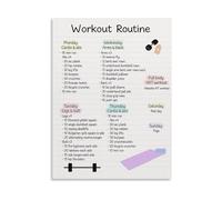 REIUAFWYGV Weekly Workout Routine Poster Full Body Fitness Plan and Exercise Schedule Reference Canvas Wall-Art for Home Gym Decor(Unframed,12x18inch(30x45cm))