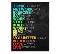 REIUAFWYGV Workplace Positivity Canvas Wall-Art Team Motivation Poster for Office Collaborative Space Decor(Unframed,08x12inch(20x30cm))