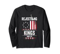 Rejecting Kings 1776 Bandiera patriottica USA vintage 4 Maglia a Manica