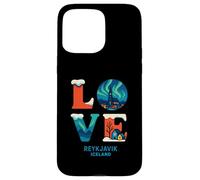Rejkjavic Islanda Amore Northern Lights Valentines Ragazzi Ragazze Custodia per iPhone 15 Pro Max