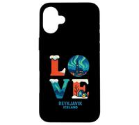 Rejkjavic Islanda Amore Northern Lights Valentines Ragazzi Ragazze Custodia per iPhone 16 Plus
