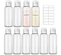 REJOECE 10 Pezzi Flaconi da Viaggio,80ml Bottiglie di Viaggio,Bottiglie da Viaggio in Plastica,Bottiglie da Viaggio Kit,Bottiglie di Plastica per Shampoo Lozione