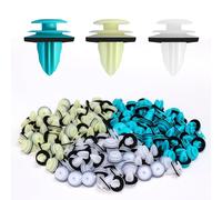 REJOECE 150 Pezzi Rivetti in Plastica per Auto, Kit di Clips Plastica per Auto, Clip Fissaggio Pannelli Auto Universali, Plastic Fastener Auto, Clips Auto con Protezione della Rondella - Tre Colori