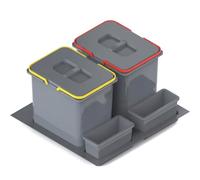 REJS Sistema per Raccolta Differenziata Cucina per Mobile da 60 cm a 2 Scomparti 52,5x49x40 cm (2x 20L) con Coperchio Raccoglitore da Incasso