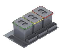 REJS Sistema per Raccolta Differenziata Cucina per Mobile da 90 cm a 3 Scomparti 80,3x49x30 cm (3x 15L) con Coperchio Raccoglitore da Incasso