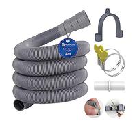 Rekalro Prolunga Tubo Scarico 4m, Tubo Acqua Scarico con Raccordo e Fascette Stringitubo, Ø 20 mm per Lavatrice e Lavastoviglie