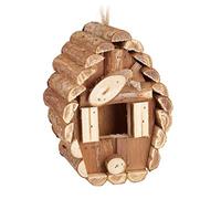 Reladays Casetta per Uccelli, da Appendere, Legno Non Trattato, Balcone, Giardin