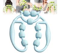 Relajador De Piernas, Relajador De Piernas Manual, Nine Wheel Circular Leg Clamp, Roller for Arm Massage with Circular Clamps, Multipurpose Massage Tools for Women and Men (Blue)