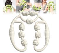 Relajador De Piernas, Relajador De Piernas Manual, Nine Wheel Circular Leg Clamp, Roller for Arm Massage with Circular Clamps, Multipurpose Massage Tools for Women and Men (White)