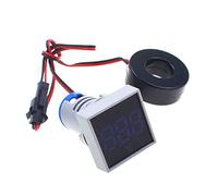 Reland Sun 22mm 0-100A Amperometro Digitale Quadrato Segnale Luce Indicatore Corrente Indicatore Lampada Indicatore Indicatore Luce di Segnale AD16-22FSA (Blu)