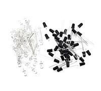 Reland Sun 5 mm 940 nm 50 pz LED IR emettitore a infrarossi + 50 pezzi ricevitore IR LED diodo lampada per Arduino (confezione da 100 pezzi) (50 emettitori + 50 pezzi)