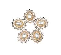 RELAND SUN 5Pcs Ovale Fai Da Te Gioielli Accessori Strass Bordo Invito Matrimonio Abbigliamento Accessori (perle)