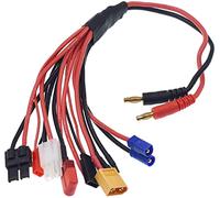 Reland Sun 8 in 1 Adattatore Connettore Splitter Cavo per Multi a 4.0mm Banana Plug per TRX EC3 JST XT60 T-Dean DIY Filo nudo