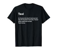 Relatable Funny British Dictionary Definition Taxi Maglietta