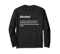 Relatable Funny Dictionary Definition Alcohol Maglia a Manica
