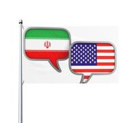 Relationship Between America And Iran1 Bandiera Da Giardino Resistente Alle Intemperie Flag Durevole Bandiera Per Prato Portico Cortile Giardino 90X150Cm