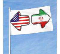 Relationship Between America And Iran2 Flag Robuste Bandiera Da Giardino Durevole Bandiera Per Interno Cortile Feste Esterno 90X150Cm