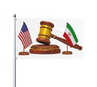 Relationship Between America And Iran3 Bandiere Con 2 Occhielli Bandiera Durevole Bandiera Da Giardino Per Prato Balcone Interno Cortile 90X150Cm