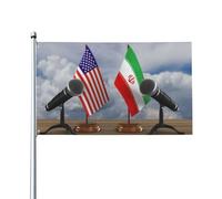 Relationship Between America And Iran4 Bandiere Durevole Bandiera Robuste Bandiera Da Giardino Per Giardino Portico Casa Interno 90X150Cm