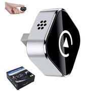 Relativelk Carplay, 2025 Upgraded Mini Wireless CarPlay & Android Auto Adapter, for iPhone/Android, Plug & Play 2-in-1 Adapter with 2.4/5GHz WiFi and Bluetooth 5.0 (Silver)