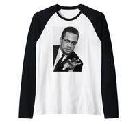 Relatore attivista per i Diritti Umani Malcolm X nel Regno Unito 1965 Maglia con Maniche Raglan