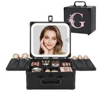 Relavel Regali di compleanno per donne adolescenti, borsa per il trucco iniziale con specchio a LED borsa cosmetica personalizzata organizer da viaggio custodia treno, regalo di laurea per insegnanti