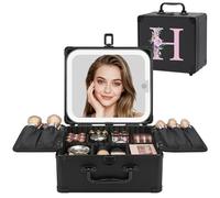 Relavel Regali di compleanno per donne adolescenti, borsa per il trucco iniziale con specchio a LED borsa cosmetica personalizzata organizer da viaggio custodia treno, regalo di laurea per insegnanti