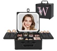 Relavel Regali di compleanno per donne adolescenti, borsa per il trucco iniziale con specchio LED borsa cosmetica personalizzata organizer da viaggio borsa treno custodia, regalo di laurea insegnante