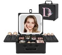 Relavel Regali di compleanno per donne adolescenti, borsa per il trucco iniziale con specchio LED borsa cosmetica personalizzata organizer da viaggio borsa treno custodia, regalo di laurea insegnante