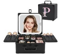 Relavel Regali di compleanno per donne e ragazze, borsa per il trucco iniziale con specchio a LED borsa cosmetica personalizzata organizer da viaggio custodia per treno, regalo di laurea per